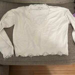 White cropped sweater